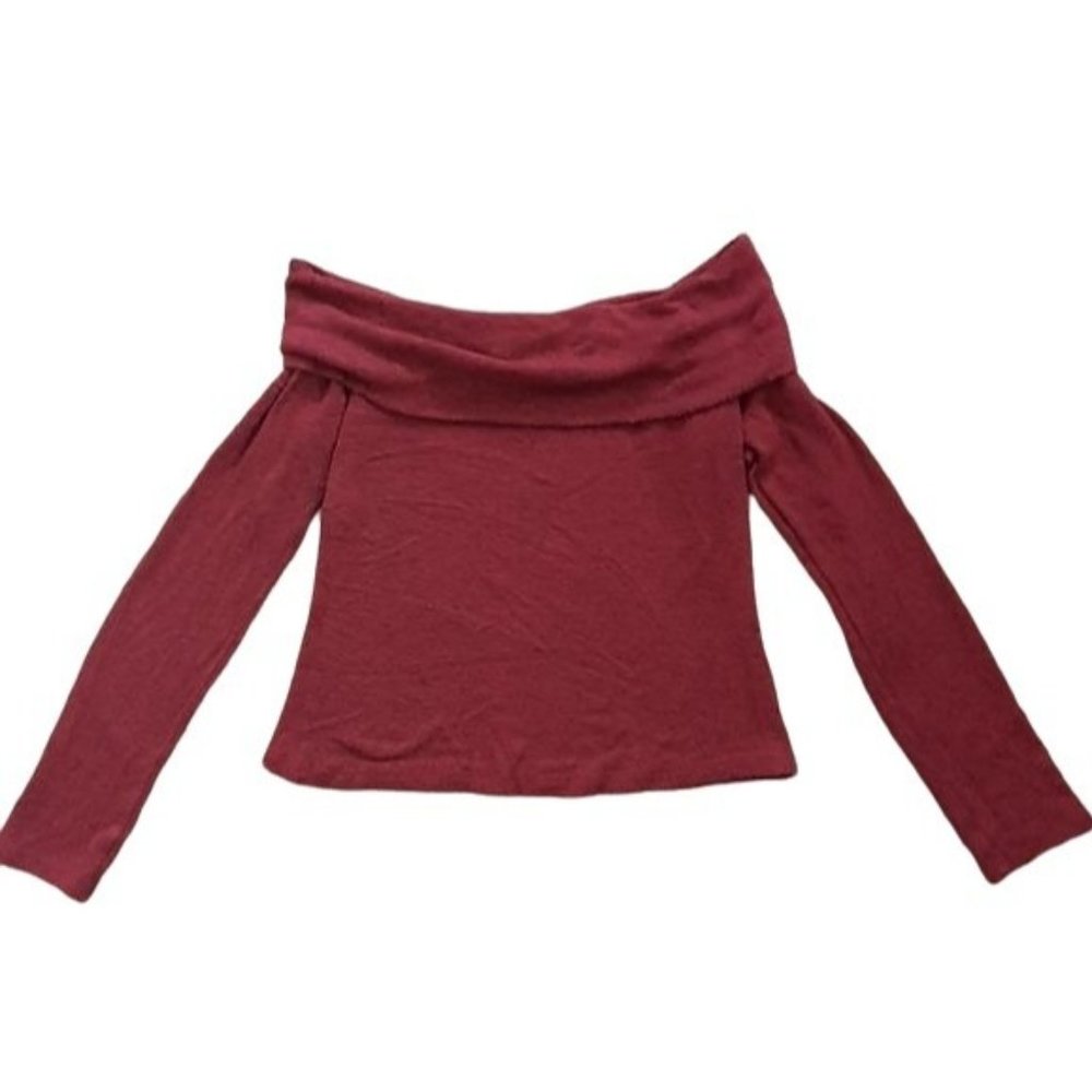 Popular 21 Red Off the Shoulder Sweater